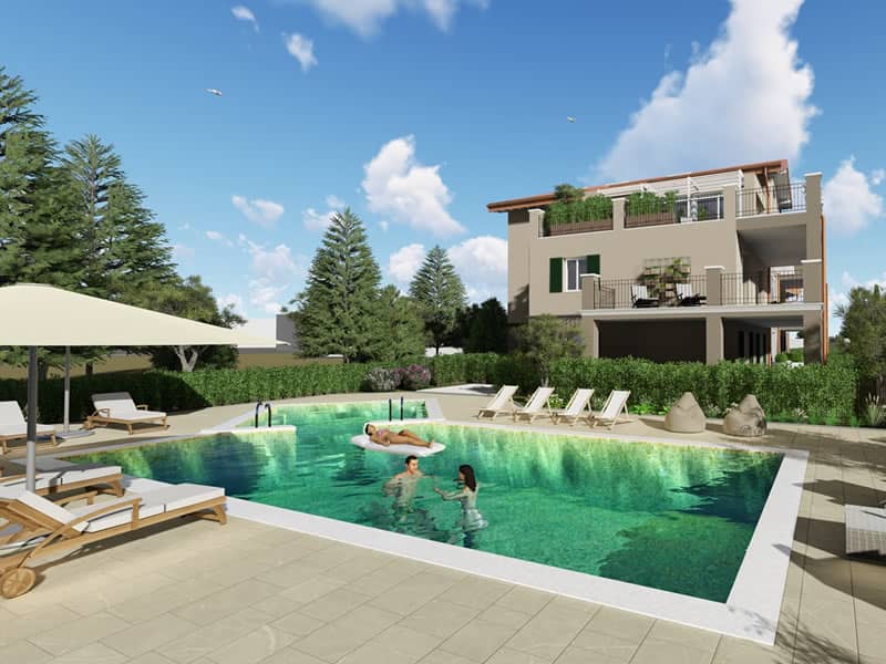 piscina e villa progetto realizzato con realtà virtuale immersiva